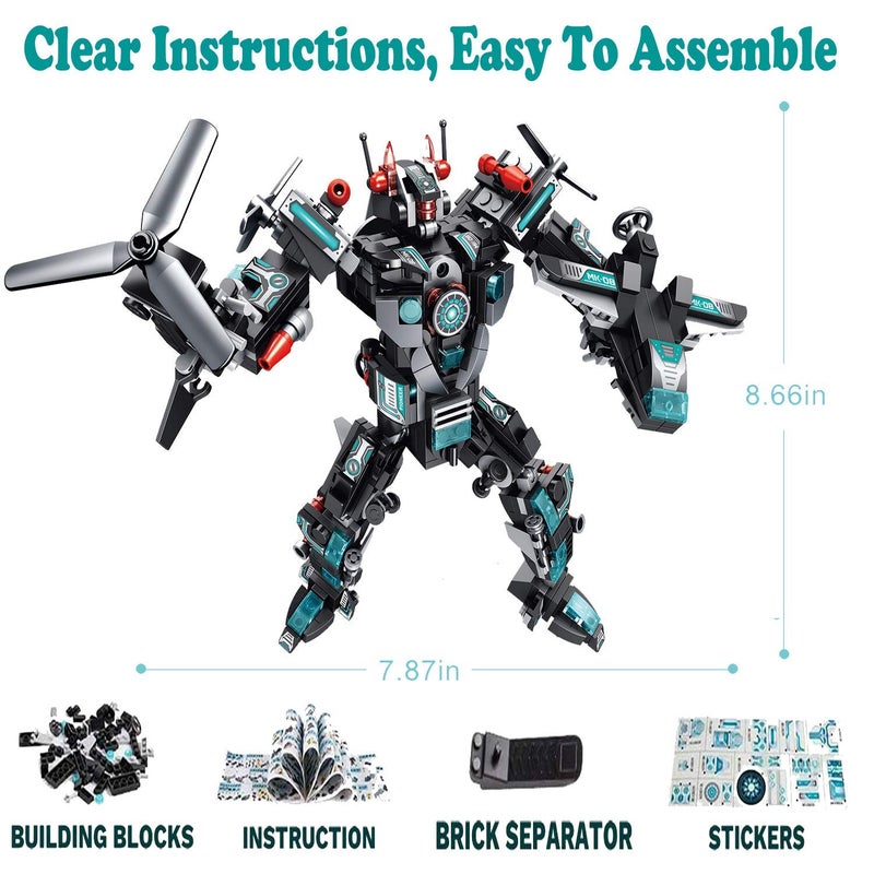 MOONTOY 577PCS STEM Robot Building Toys Set 25-in-1 Engineering Kit Building Blocks Bricks Construction Vehicles Educational Christmas Birthday Gifts for Kids Boys Girls 5 6 7 8 9 10 11 12+ Year Old - Image 4